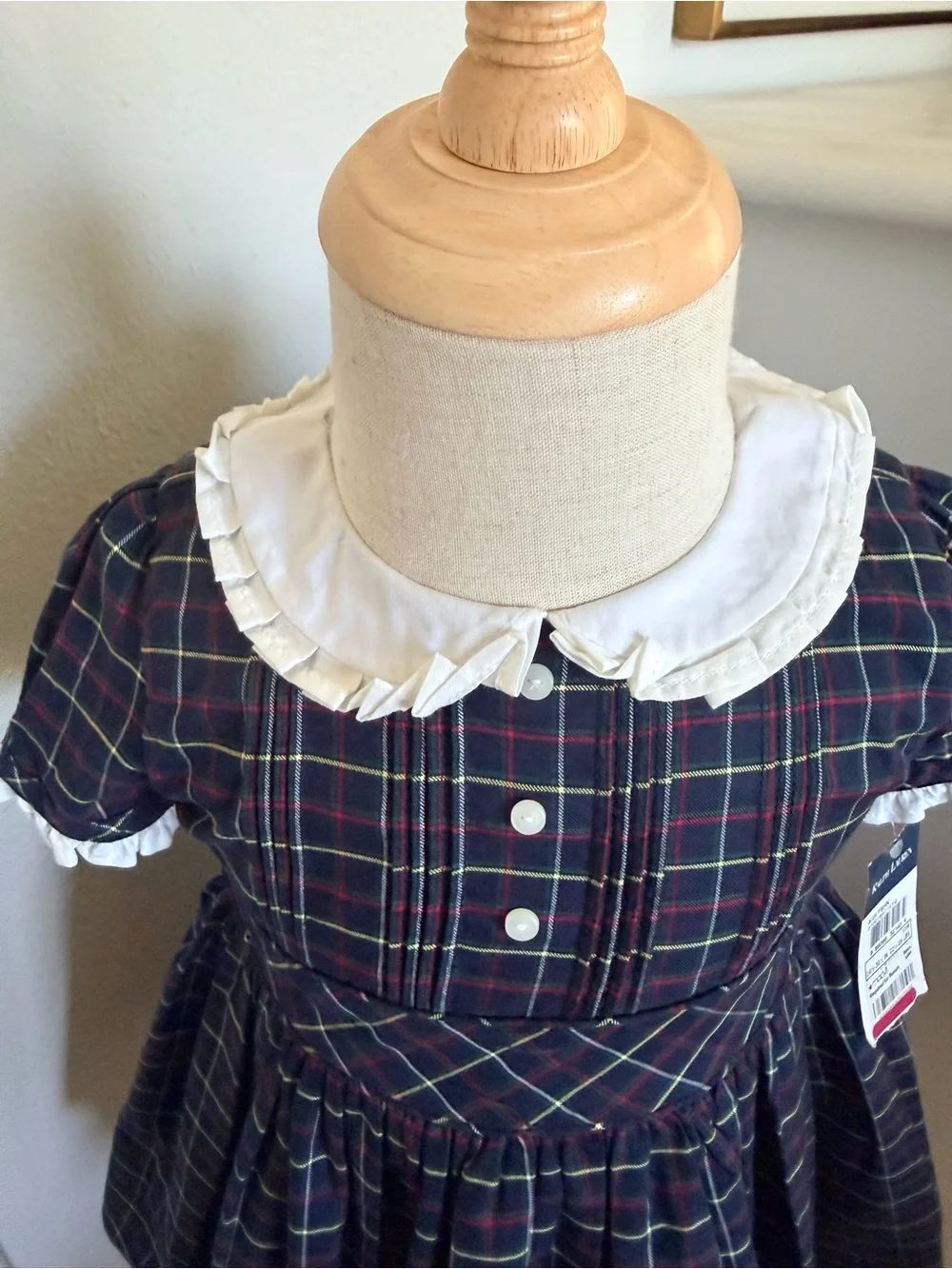 NWT Ralph Lauren Plaid Peter Pan Collar Dress & Bloomers 12M